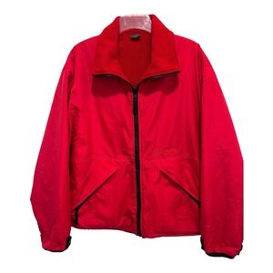 Vintage Banana Republic Jacket Red Reversible Nylon Fleece Mens Small Read Desc